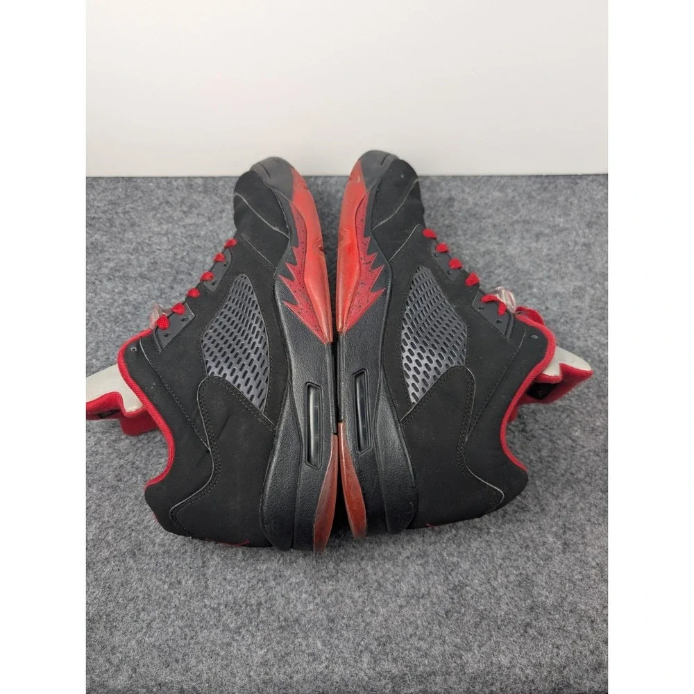 Air Jordan 5 Retro Low Alternate 90 Men's 12 819171-001 Black Gym Red Sneakers